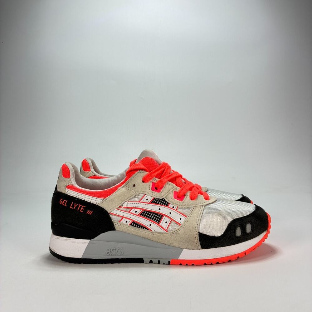 Asics Gel Lyte III Beige Black Neon Orange Athletic Sneakers
